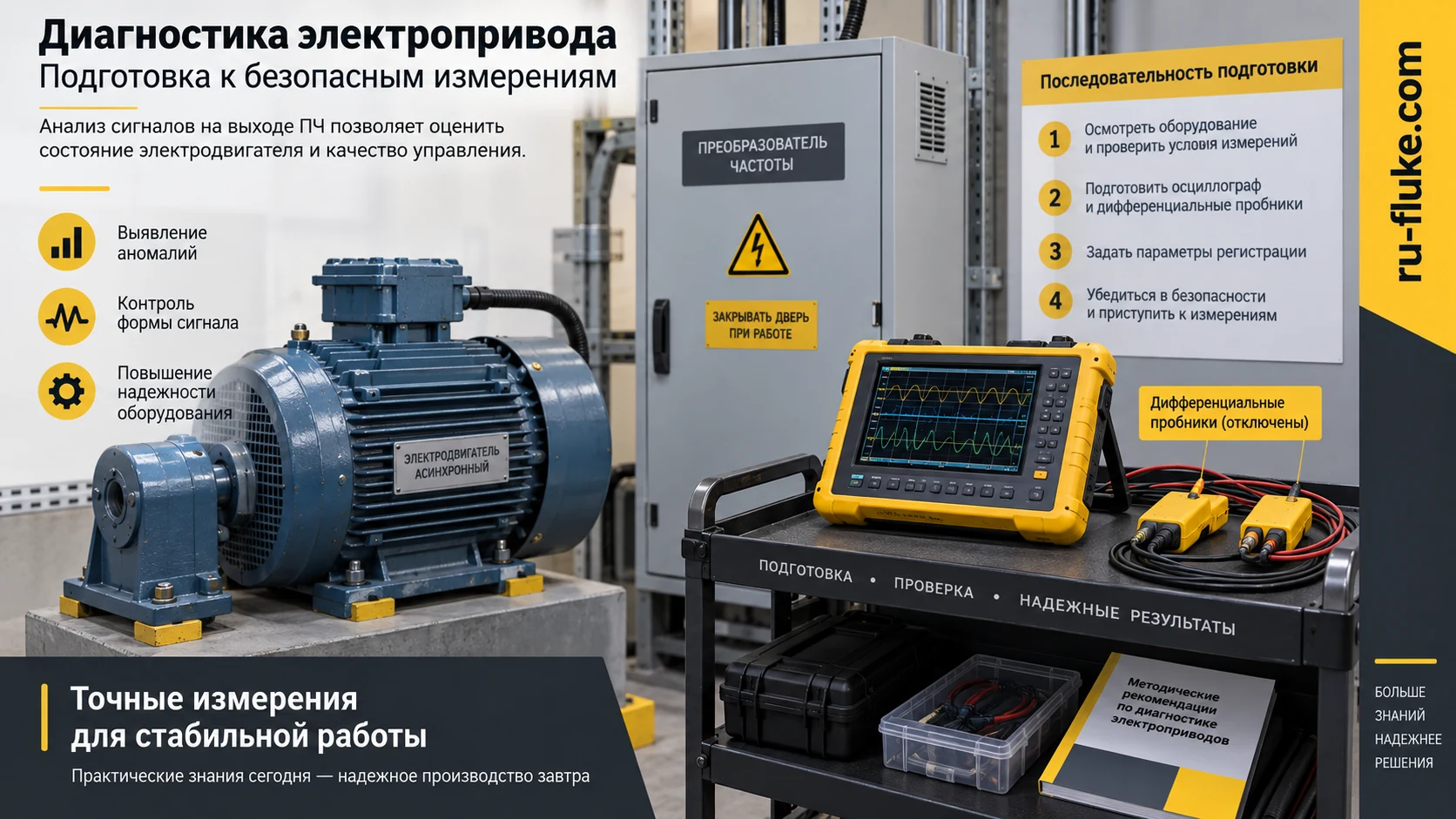 Подготовка измерительного комплекта для диагностики привода