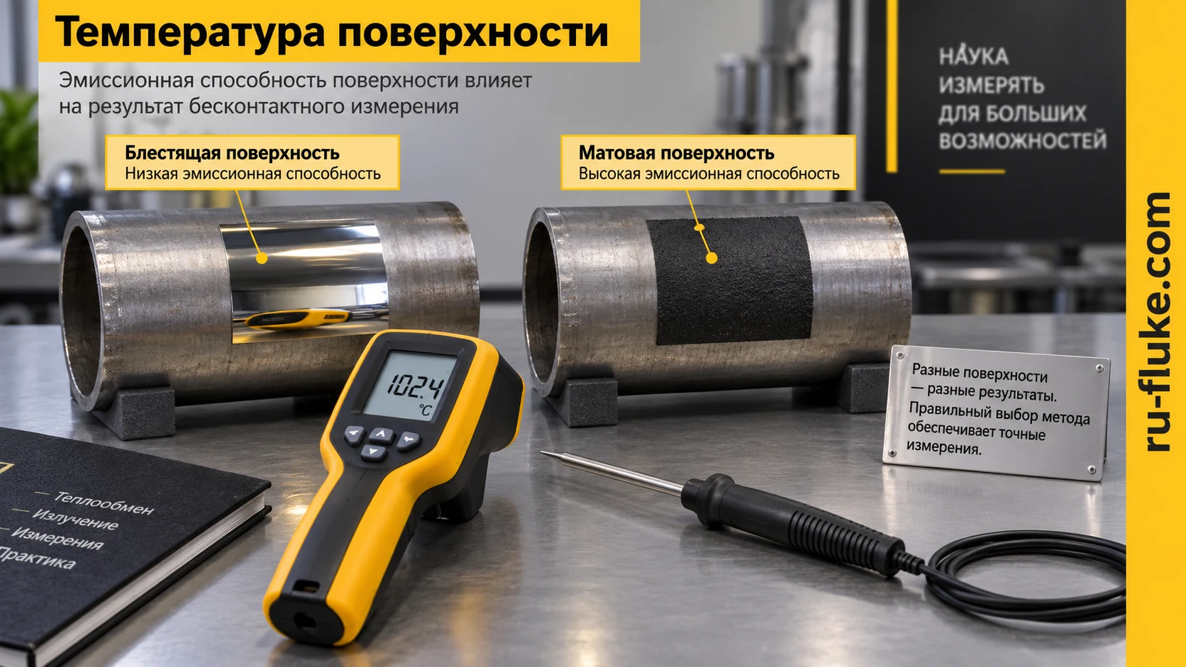Контактная проверка температуры и оценка поверхности металла