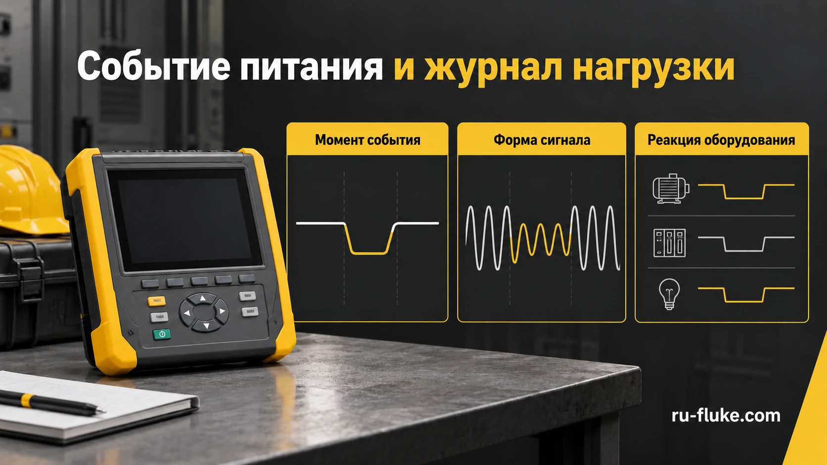 Сопоставление события питания с журналом работы оборудования