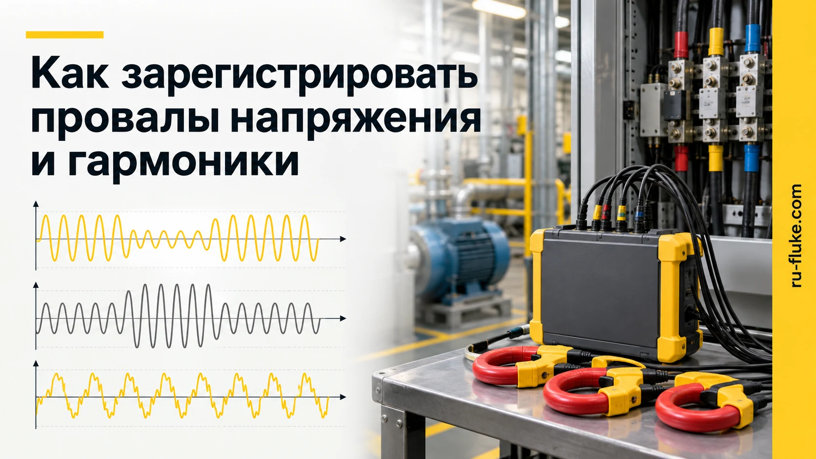 Регистрация провалов напряжения и гармоник анализатором Fluke